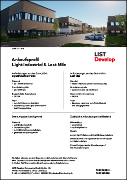 Ankaufsprofil Light Industrial LIST Develop